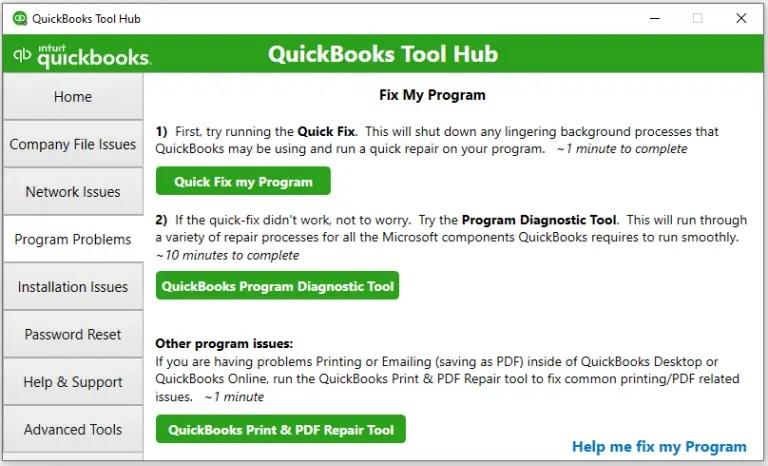 QuickBooks pdf and print repair tool