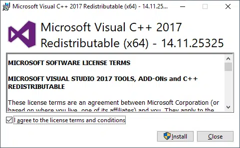 Reinstall Microsoft Visual C