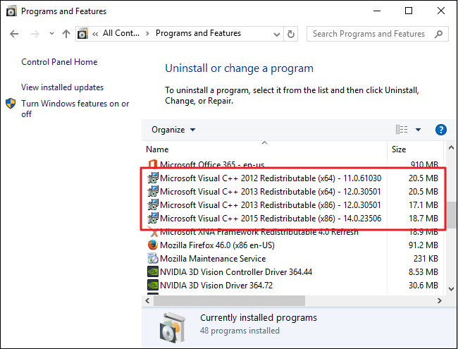 Uninstall Microsoft Visual C-quickbooks runtime redistributable