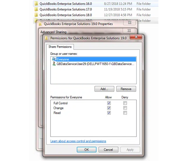 granting admin rights to quickbooks in windows