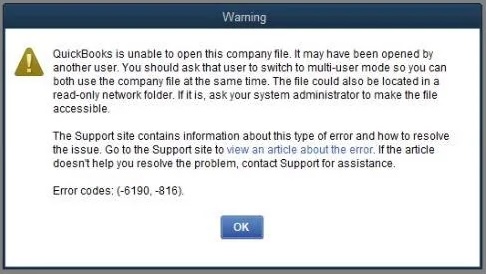 quickbooks error 6190 814 prompt box
