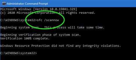 running sfc/scannow command to fic quickbooks error 1612