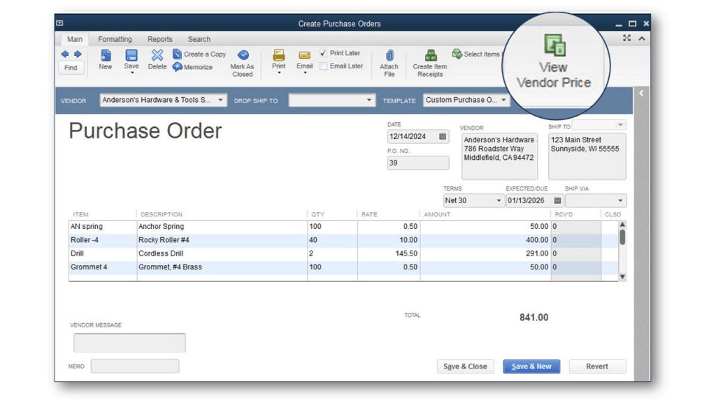 Alternative vendors 1 - Screenshot