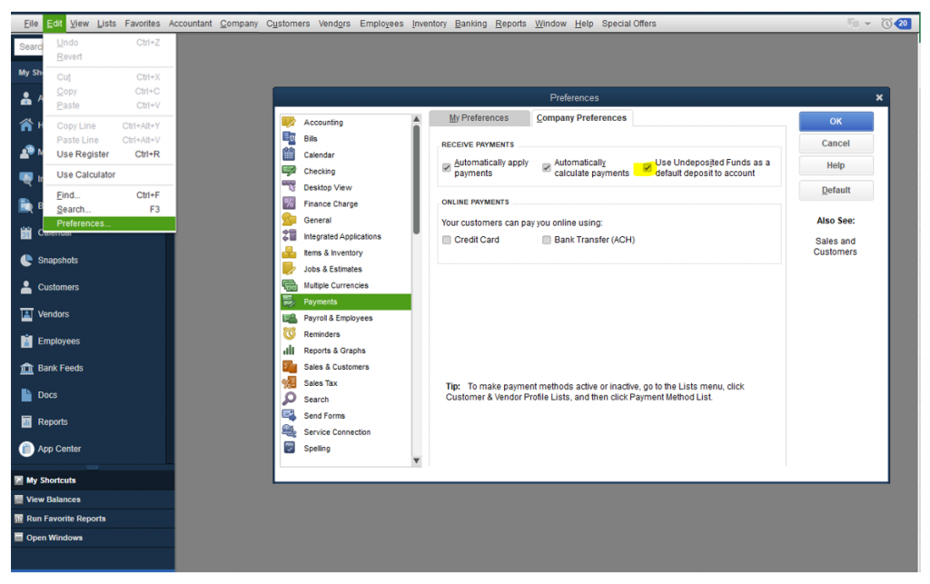 Company Preferences New - Screenshot