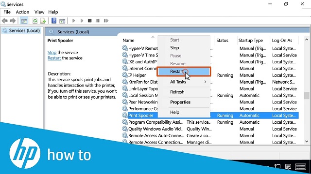 Configure Print Spooler Service - Screenshot