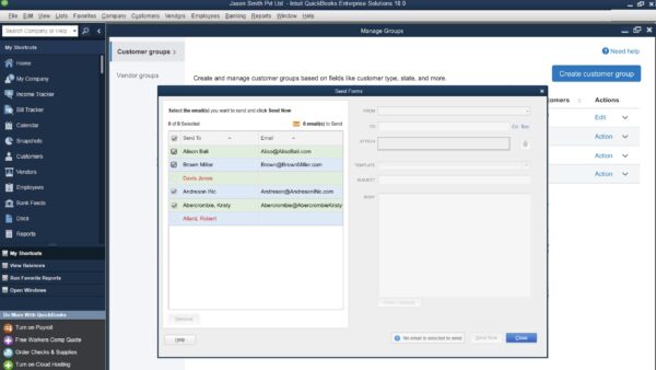 Customer Groups feature - Screenshot
