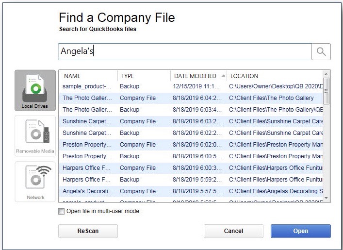 Easy company file search (after an upgrade) - Image2 - Screenshot