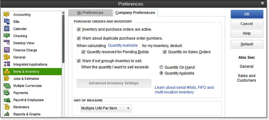 Items and Inventory option - Screenshot