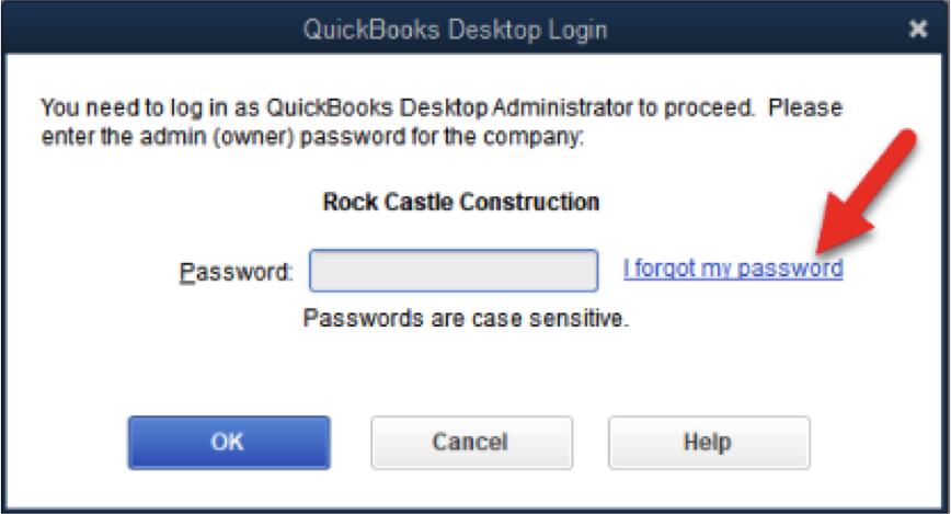 QuickBooks desktop login - Screenshot