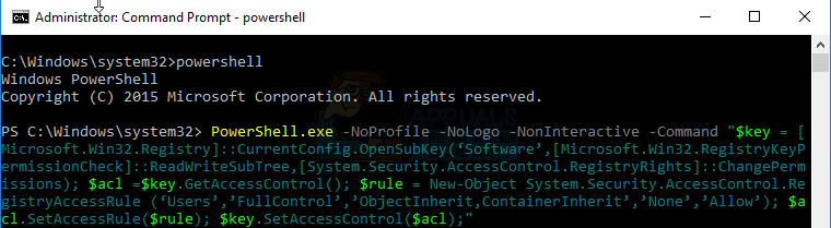 Grant permission using Powershell script – Screenshot