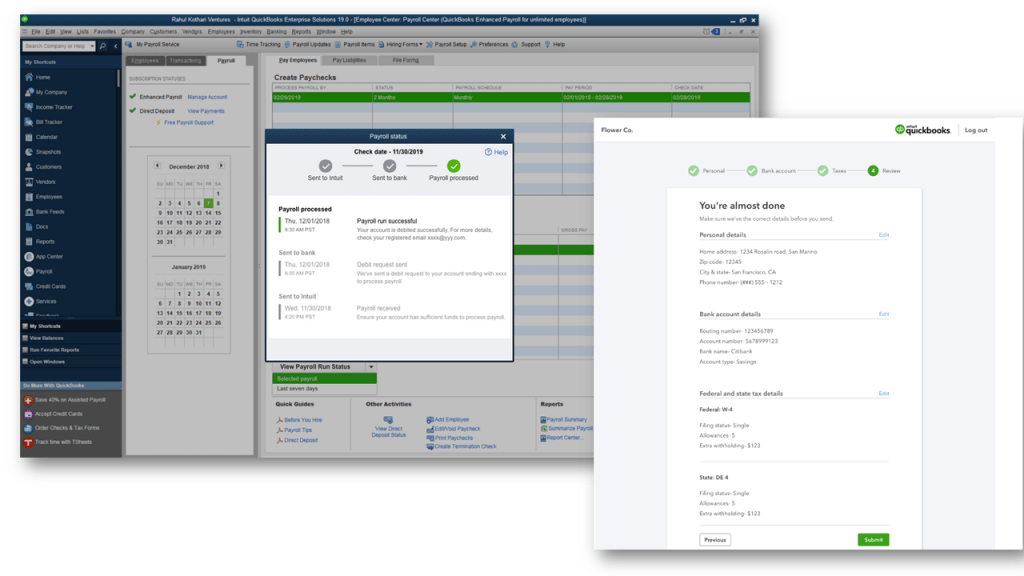 Payroll Status for direct deposit 2 - Screenshot
