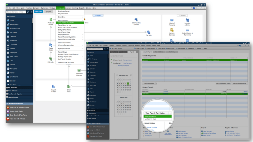 Payroll Status for direct deposit - Screenshot