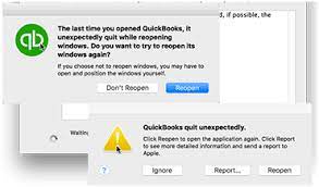 QuickBooks crashing error - Screenshot