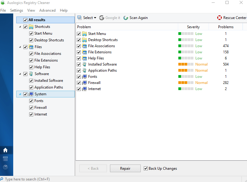 Repair the QuickBooks Registry Files - Screenshot