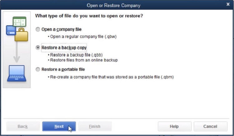 Restore from Backup (Step 2) - Screenshot