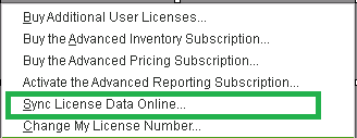 Sync License Data Online