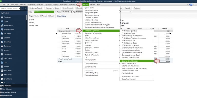 balance sheet out of balance -screenshot