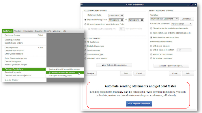 schedule payment reminders - Screenshot