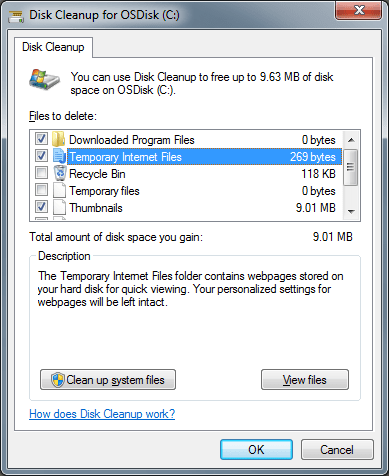 Clean System Junk Files (Cleanmgr) - Screenshot