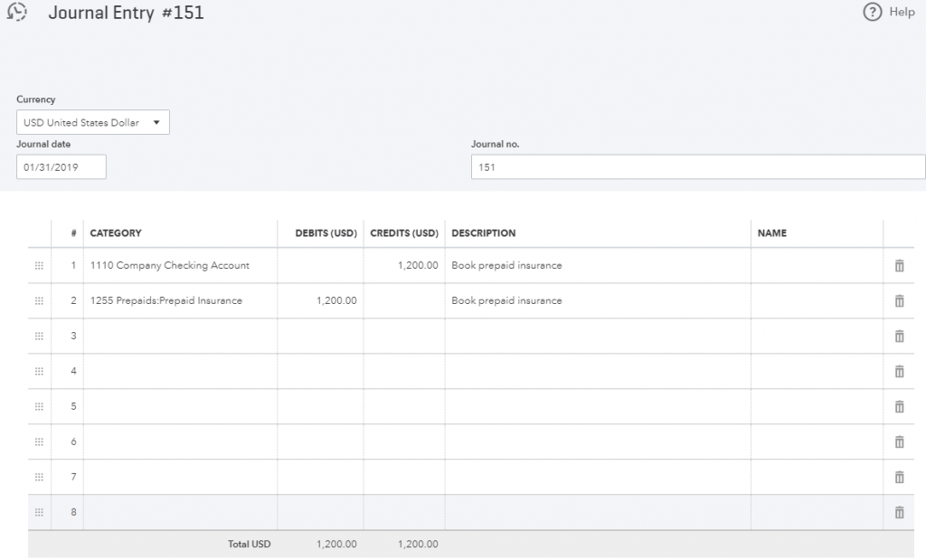 Transaction Date in the Journal Data Field - Screenshot