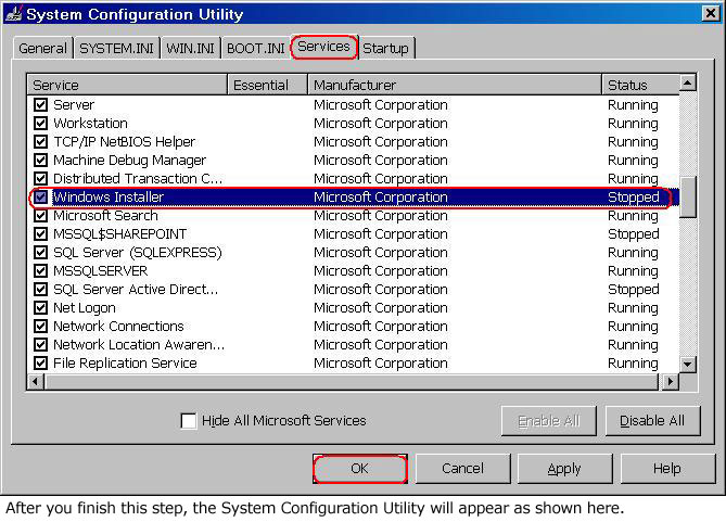 Check windows installer service