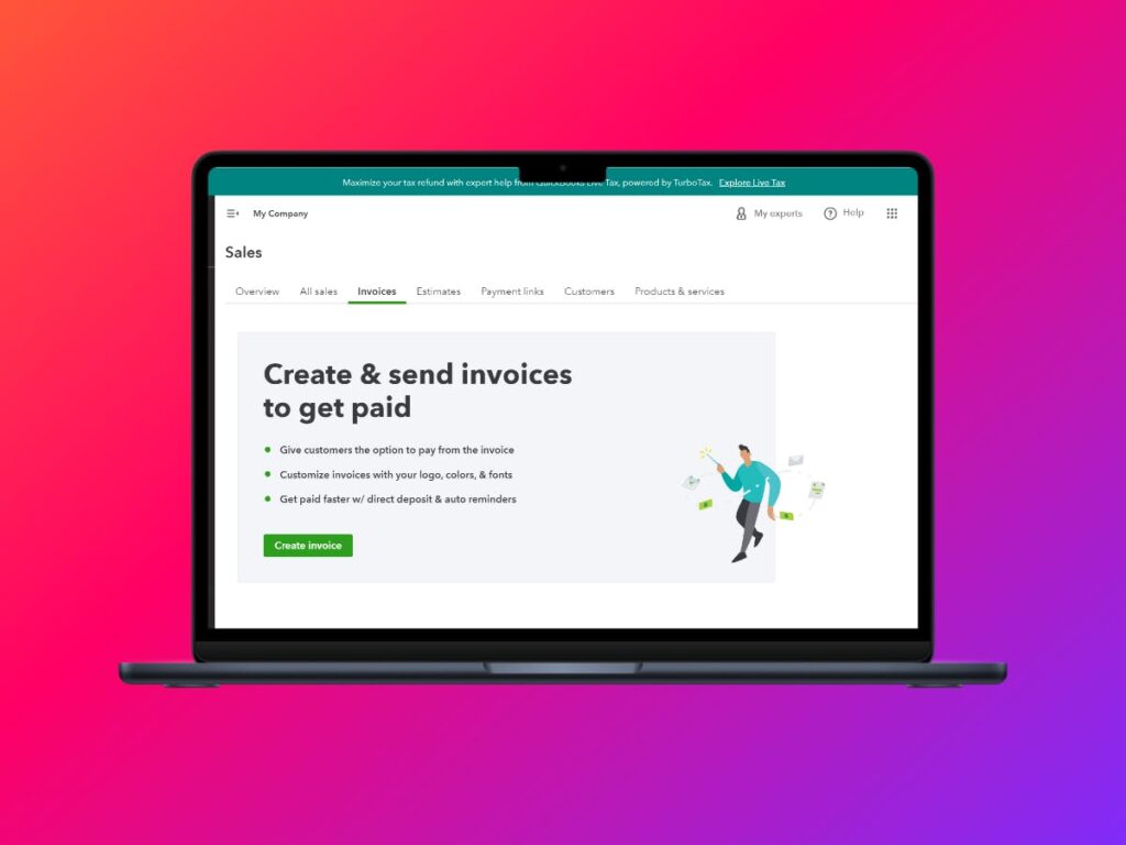 Create invoice in QuickBooks