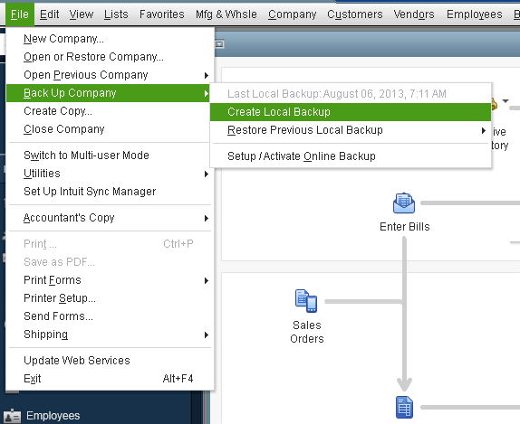 creating local backup