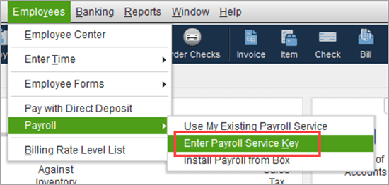 Enter service key 2