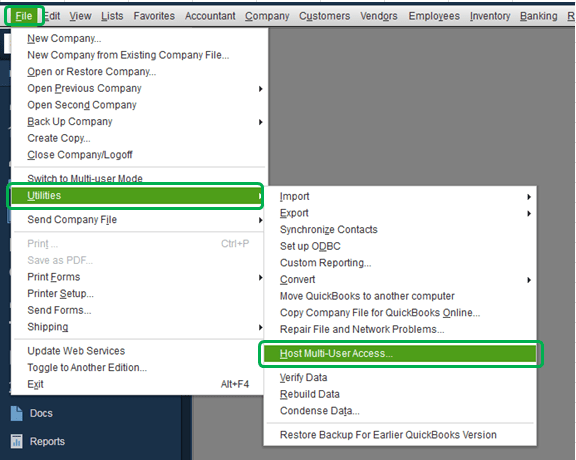 Host multi user access in QuickBooks