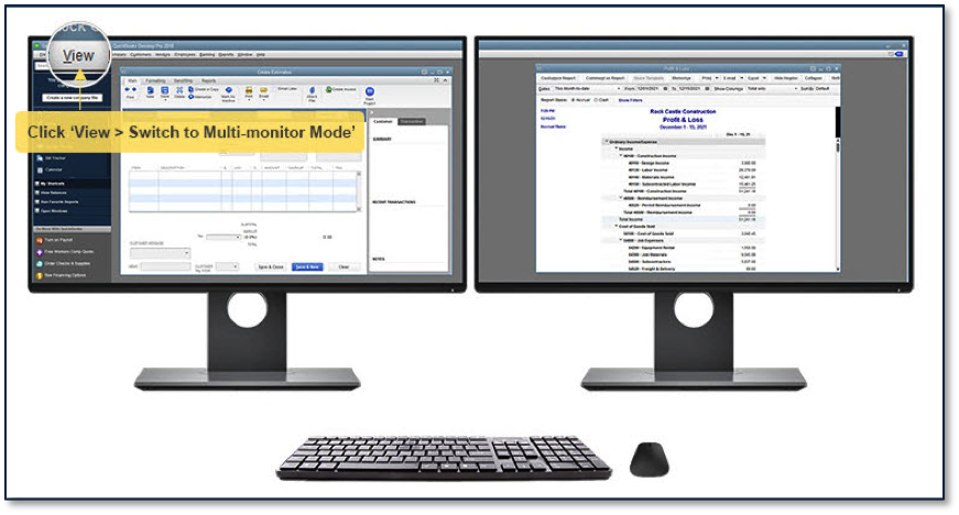 Use QuickBooks on Multiple Screens or in Multi-Monitor Mode
