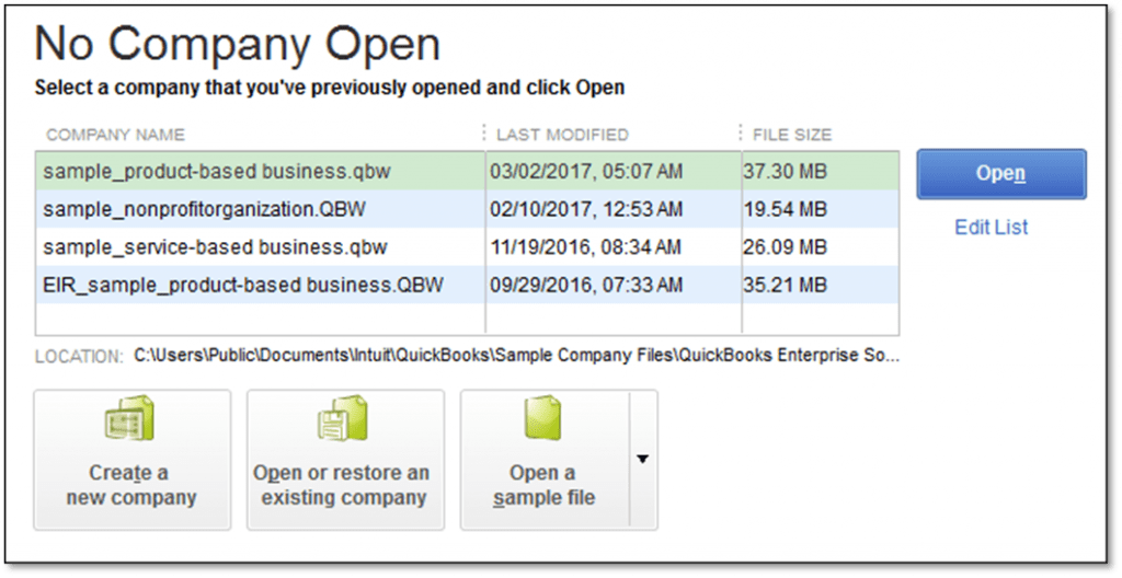 No company open message