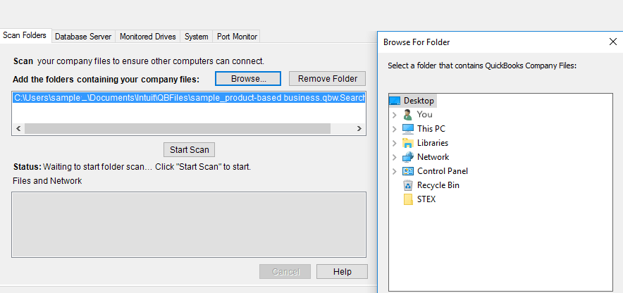 QuickBooks desktop database server manager