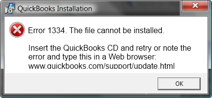 QuickBooks error 1334