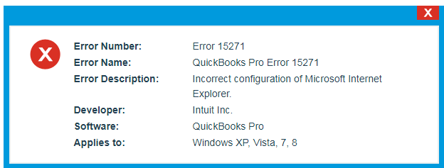 QuickBooks error 15271