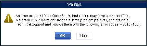 QuickBooks error 6010