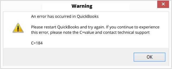 QuickBooks error c184