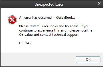 QuickBooks error code C343
