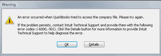 quickbooks error message 6000-301