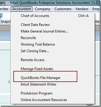steps to use QuickBooks file manager