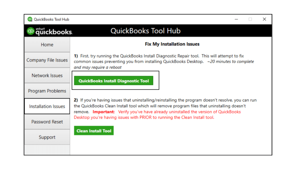 quickbooks install diagnostic tool