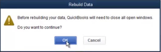 QuickBooks rebuild data