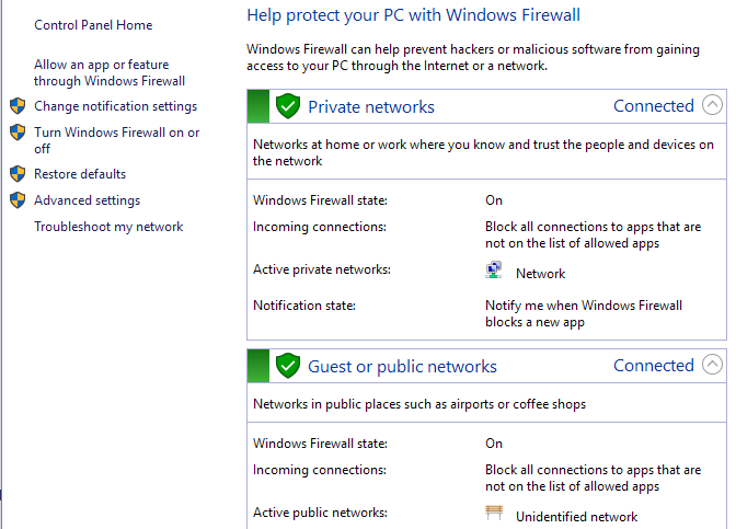 QuickBooks firewall settings 
