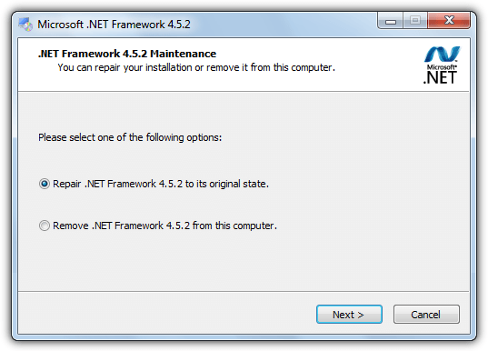 repair .net framework