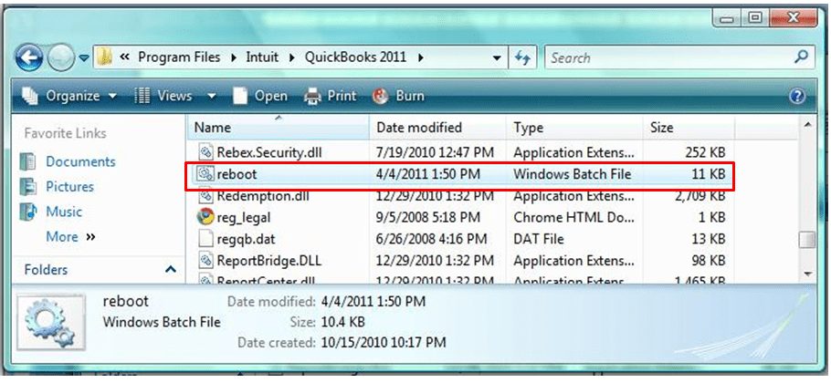 Run reboot.bat
