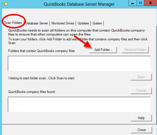 scan using database server manager- setup multi user mode in Quickbooks