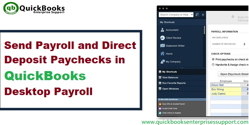 Send payroll and direct deposit paychecks in QuickBooks