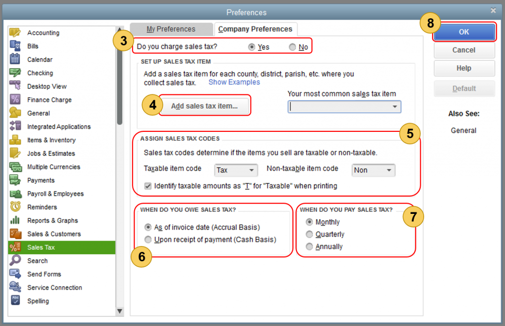 setup sales tax in Quickbooks desktop