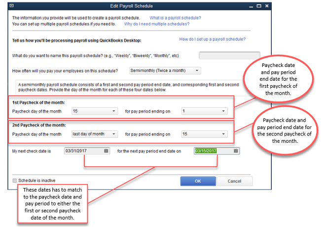 setting up payroll schedules