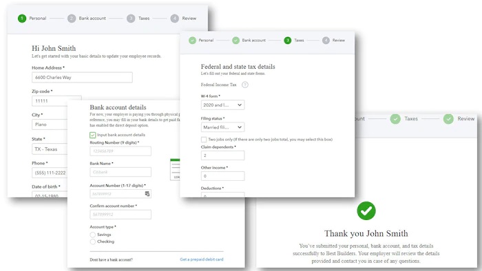 Employee payroll setup