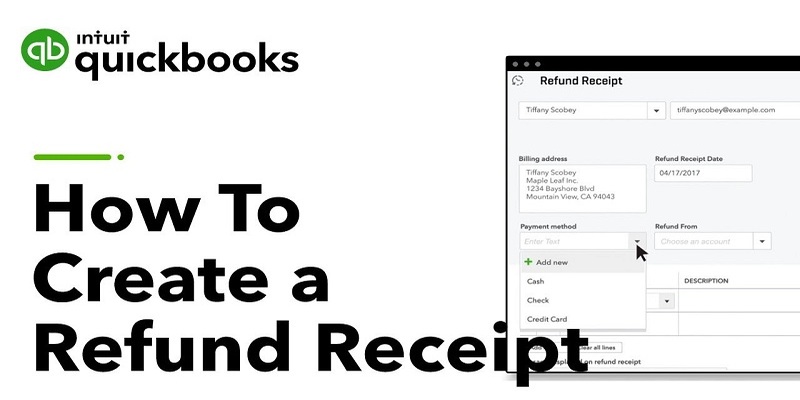 create refund receipt in QuickBooks